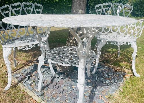 Gietijzeren tuinsetjes, Tuin en Terras, Tuinbanken, Gebruikt, Overige materialen, Ophalen