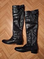 Zwarte leren laarzen, kniehoog, maat 40-41, Enlèvement, Comme neuf