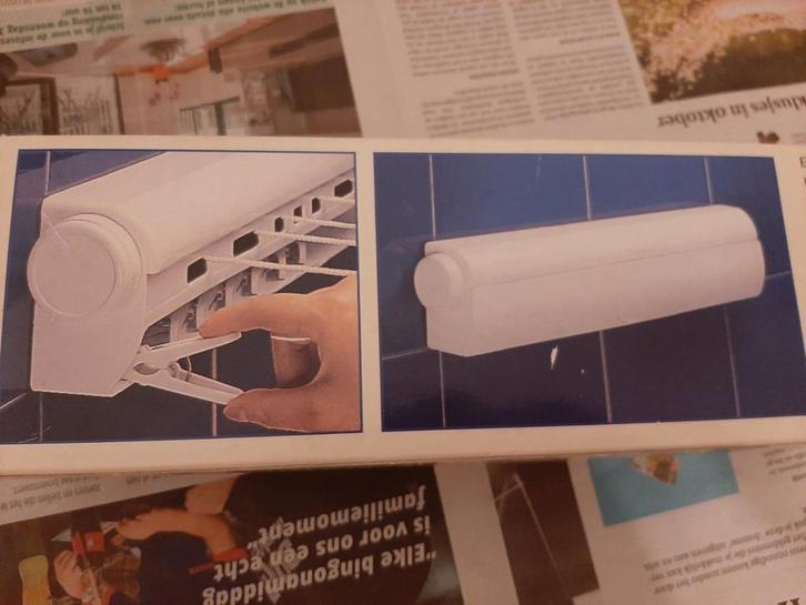 Automatische waslijn met 6 lijnen, Huis en Inrichting, Badkamer | Badtextiel en Accessoires, Nieuw, Handdoekenrek, Wit, Ophalen of Verzenden