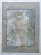 MONOGRAM CARLOS DE B / NAAKTE VROUW / ORIGINEEL WERK 40x30cm, Enlèvement ou Envoi