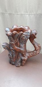Vase vintage sculpture cerf forêt plâtre, Enlèvement ou Envoi