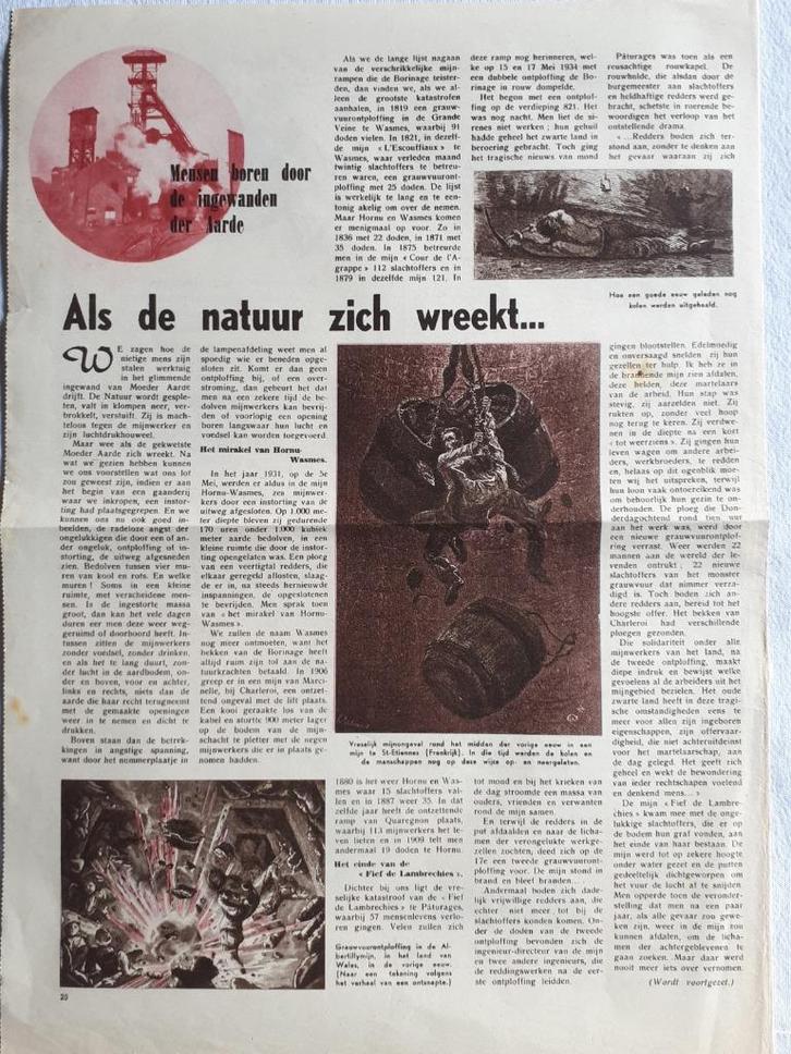 ONS LAND 1950: MIJNRAMPEN HORNU WASMES e.a, Boeken, Tijdschriften en Kranten, Gelezen, Verzenden