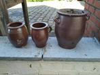 3 aarden potten - tuin, Ophalen, Gebruikt, Aardewerk, Tuin