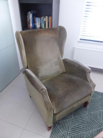 Vintage relaxzetel fluweel beschikbaar voor biedingen