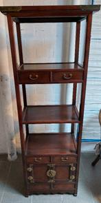 Donker mahonie houten kast met schuiven.Br60cmxD35cmxH1,60, Ophalen, Gebruikt, Met deur(en), Klassiek