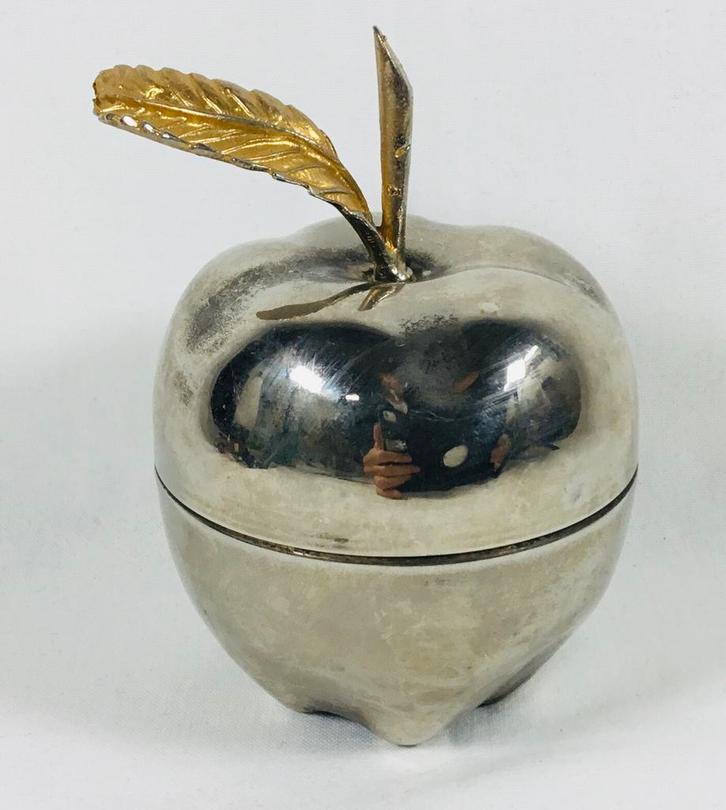 Vintage silverplated messing appel bonbonniere Manetti, Antiek en Kunst, Kunst | Designobjecten, Ophalen of Verzenden