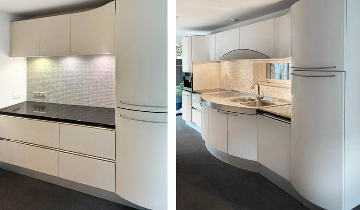 Luxe Italiaanse design keuken Snaidero Pininfanina by Foster, Huis en Inrichting, Keuken | Complete keukens, Gebruikt, Crème, Graniet of Steen