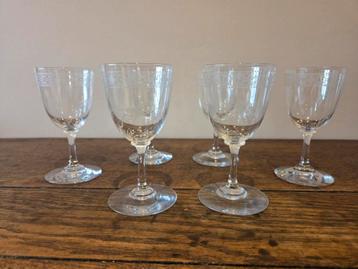 6 verres anciens en cristal, Enlèvement ou Envoi