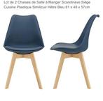 Paar blauwe Scandinavische eetkamerstoelen, Ophalen, Zo goed als nieuw, Blauw