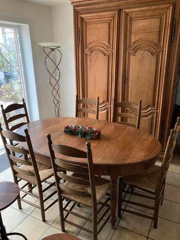 Table ovale & 6 chaises, Enlèvement, Comme neuf, Ovale, Chêne