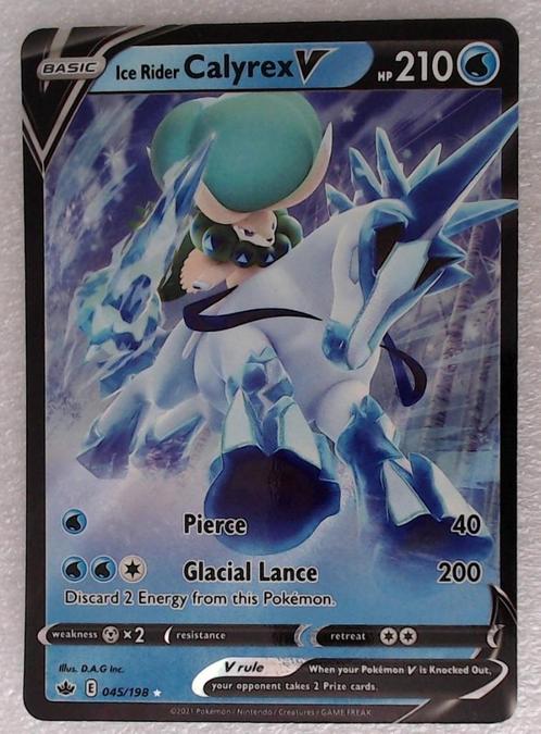 #49 - Ice Rider Calyrex V - 045/198 - Chilling Reign, Hobby en Vrije tijd, Verzamelkaartspellen | Pokémon, Nieuw, Losse kaart