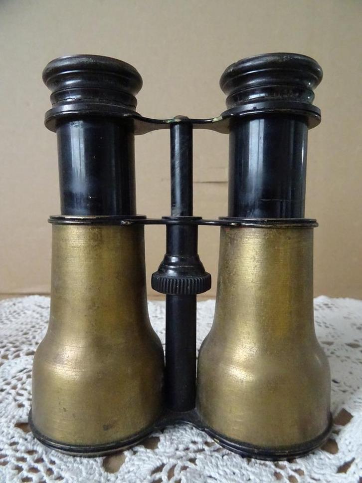 Antieke verrekijker of toneelkijker van koper en bakeliet, Antiek en Kunst, Antiek | Gereedschap en Instrumenten, Ophalen of Verzenden