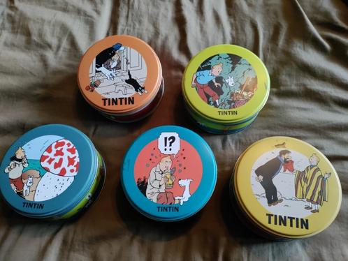5 Kuifje Metalen dozen Neuhaus, Collections, Personnages de BD, Comme neuf, Tintin, Enlèvement