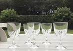 Set Vijf Kristallen Wijnglazen  Set/5€, Antiek en Kunst, Antiek | Glaswerk en Kristal, Ophalen