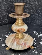 Bougeoir en pierre avec onyx et pieds en laiton(Italie), Envoi