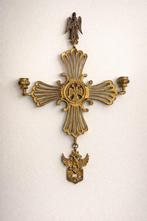 Groot Vintage Wandkruis met Kandelaars, Antiek en Kunst, Ophalen