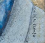 KIMON SYNESSIOS / MANNENPORTRET OLIEVERF 40x30cm SIG CHASSIS, Antiek en Kunst, Kunst | Schilderijen | Modern, Ophalen of Verzenden