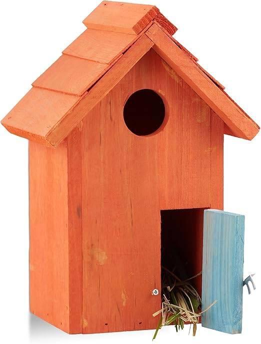 Houten vogelhuisje | oranje | GRATIS LEVERING, Tuin en Terras, Vogelhuisjes en Vogelbaden, Nieuw, Verzenden