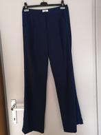 blauwe lange broek met sierband op de zijnaad, Lang, Blauw, Maat 38/40 (M), Ophalen of Verzenden
