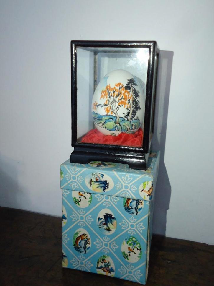 Vintage Chinese painted egg handbeschilderd landschap China, Antiek en Kunst, Kunst | Niet-Westerse kunst, Ophalen of Verzenden