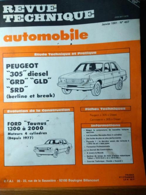 RTA - Peugeot 305 - Ford Taunus - n 407, Autos : Divers, Modes d'emploi & Notices d'utilisation, Enlèvement ou Envoi