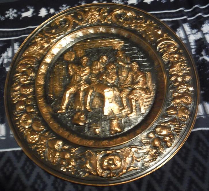 Decoratieve koperen wandplaat, Antiek en Kunst, Antiek | Brons en Koper, Koper, Ophalen