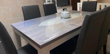 Volledige eetkamer te koop — Tafel + 6 stoelen beschikbaar voor biedingen