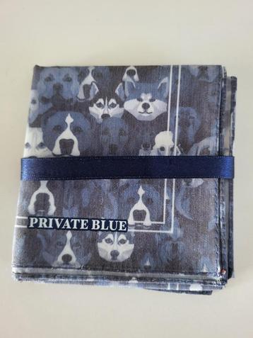 pochet private blue met honden: husky pitbull poedel bulldog, Blauw, Nieuw, Ophalen of Verzenden, Met patroon
