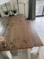 Zeer unieke op maat gemaakte en hippe eettafel met bankje, Huis en Inrichting, Tafels | Eettafels, Ophalen, Zo goed als nieuw