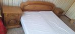 Tweepersoonsbed 200x160, Huis en Inrichting, Slaapkamer | Bedden, Ophalen, Gebruikt, Bruin, Tweepersoons