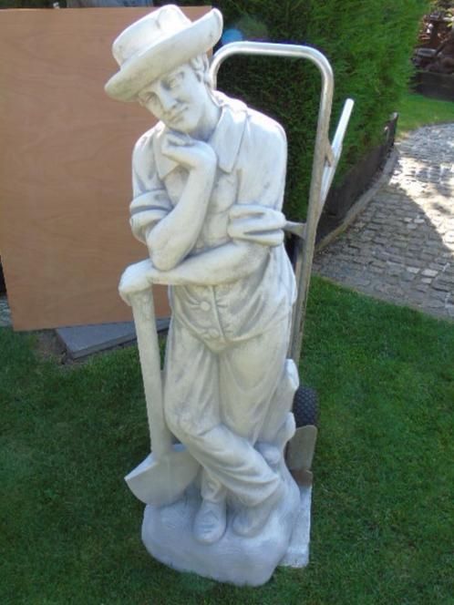 statue homme appuyer sur sa bêche en pierre , super prix !!, Jardin & Terrasse, Statues de jardin, Neuf, Autres types, Pierre