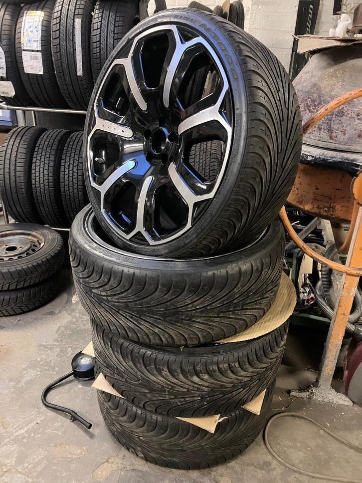 22‘ Kahn Alu velgenset met banden., Auto-onderdelen, Banden en Velgen, Banden en Velgen, Zomerbanden, Overige maten, Gebruikt