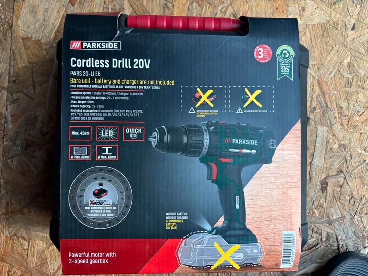 Parkside accuboormachine, Doe-het-zelf en Bouw, Gereedschap | Boormachines, Nieuw, Boormachine, Ophalen