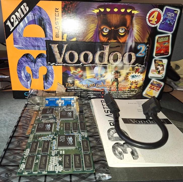 3dfx Creative 3D Blaster Voodoo 2 12 MB boxed (werkend), Computers en Software, Vintage Computers, Ophalen of Verzenden