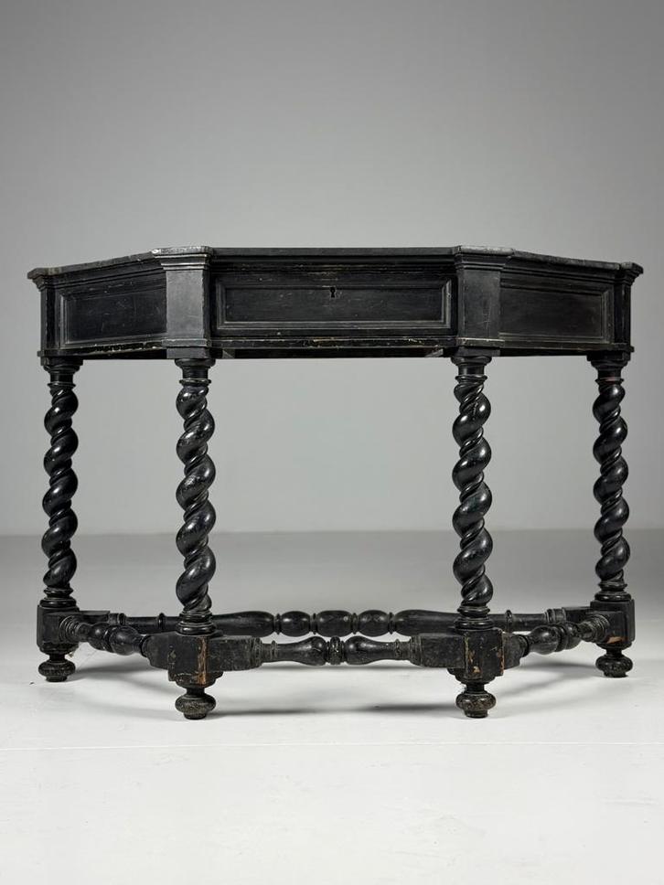 19e eeuwse zwarte sidetable antiek, Huis en Inrichting, Tafels | Sidetables, Zo goed als nieuw, Ophalen