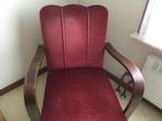 Vintage zetels met velours bekleding 2st, Ophalen, Gebruikt, Hout, 50 tot 75 cm
