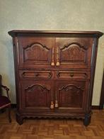 Hoge houten livingkast, Ophalen, Eikenhout, Zo goed als nieuw, Minder dan 150 cm