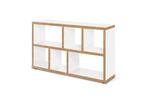 Boeken-/opberg-/tvkast met 1 houten opbergbox - wit/plywood, Ophalen, 50 tot 100 cm, Zo goed als nieuw, Met lade(s)