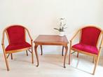 Twee mooie vintage rode velours stoelen, Huis en Inrichting, Ophalen, Twee, Zo goed als nieuw, Rood