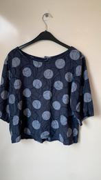 Blouse blauw met bollen, Comme neuf, Taille 36 (S), Bleu, Enlèvement ou Envoi