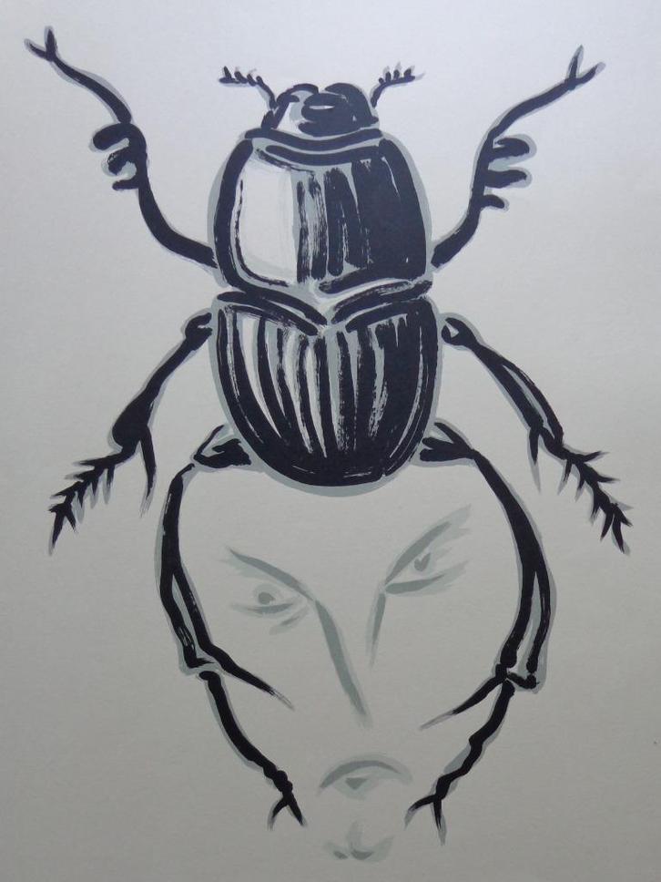 FRANK MAIEU / LE GRAND MAL / KLEURZEEFDRUK / 94x70cm / SIG, Antiek en Kunst, Kunst | Litho's en Zeefdrukken, Ophalen of Verzenden