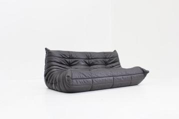 Togo Ligne Roset 3 zits sofa bruin leder beschikbaar voor biedingen