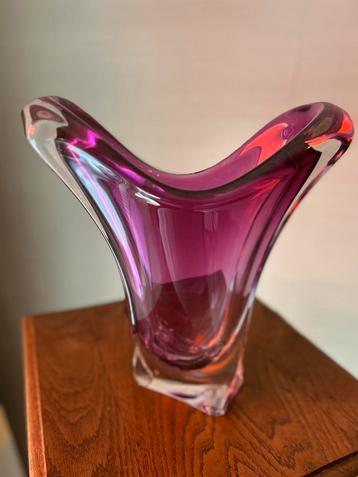 Grand vase Val Saint Lambert – Cristal violet – 30 cm beschikbaar voor biedingen