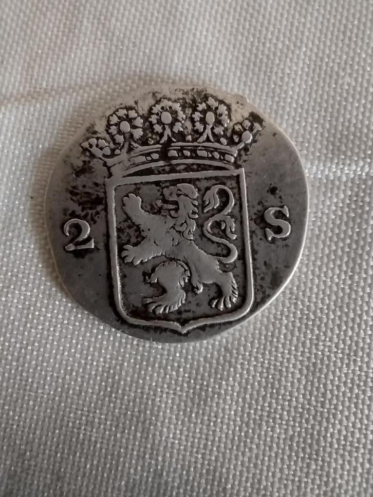 Holland Dubbele Wapen Stuiver MUNT 1790, Postzegels en Munten, Munten | Nederland, Losse munt, Overige waardes, Zilver, Ophalen of Verzenden