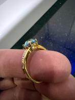 Bague or jaune 18k 2,98gr + pierre topaz + pierre, Handtassen en Accessoires, Ringen, Ophalen, Zo goed als nieuw, Geel, Goud