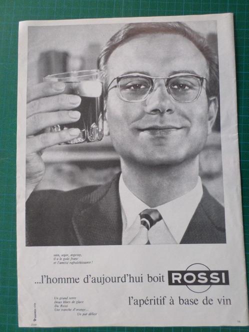 Rossi apéritif boisson - publicité papier - 1967, Collections, Marques & Objets publicitaires, Utilisé, Autres types, Enlèvement ou Envoi