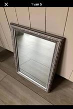 Rechthoekige spiegel met zilverkleurige rand, Enlèvement, Comme neuf, Rectangulaire