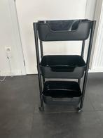 Zeer goede staat zwarte trolley keuken/schoonheidszorgen, Huis en Inrichting, Ophalen, Gebruikt