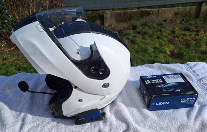 HJC modulaire herenhelm maat M met intercom, Motoren, Kleding | Motorhelmen, Heren, Systeemhelm, M, HJC, Tweedehands, Ophalen of Verzenden