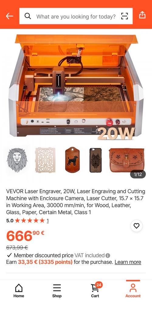 Te koop – CO₂ laser desktop (zo goed als nieuw), Informatique & Logiciels, 3D Imprimantes, Neuf, Wi-Fi intégré, Enlèvement